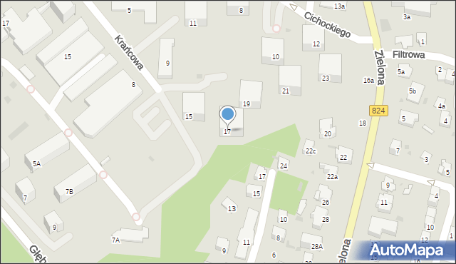 Puławy, Krańcowa, 17, mapa Puław