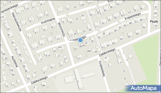 Puławy, Krasickiego Ignacego, bp., 14, mapa Puław