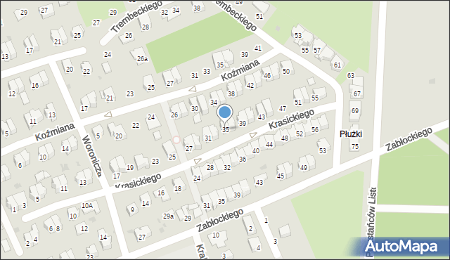 Puławy, Krasickiego Ignacego, bp., 35, mapa Puław