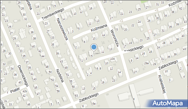 Puławy, Krasickiego Ignacego, bp., 7, mapa Puław