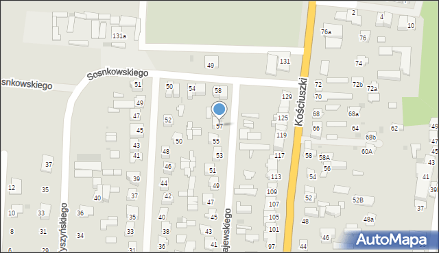 Pułtusk, Krajewskiego Rafała, 57, mapa Pułtusk