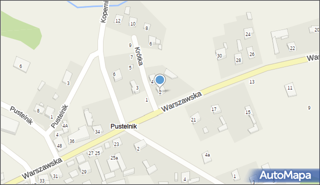 Pustelnik, Krótka, 2, mapa Pustelnik