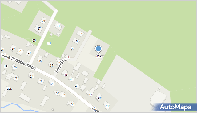 Puszcza Mariańska, Króla Jana III Sobieskiego, 45a, mapa Puszcza Mariańska