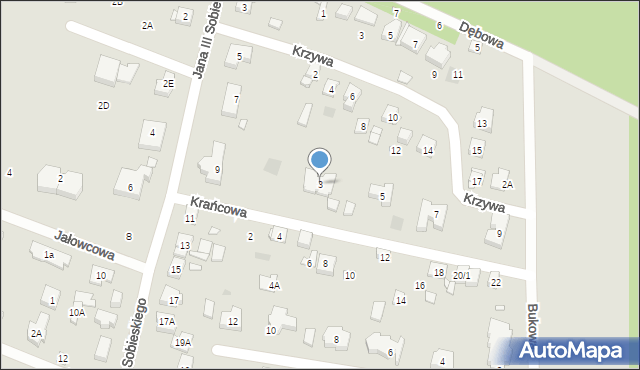 Puszczykowo, Krańcowa, 3, mapa Puszczykowo