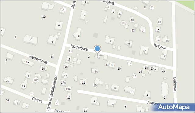 Puszczykowo, Krańcowa, 4, mapa Puszczykowo