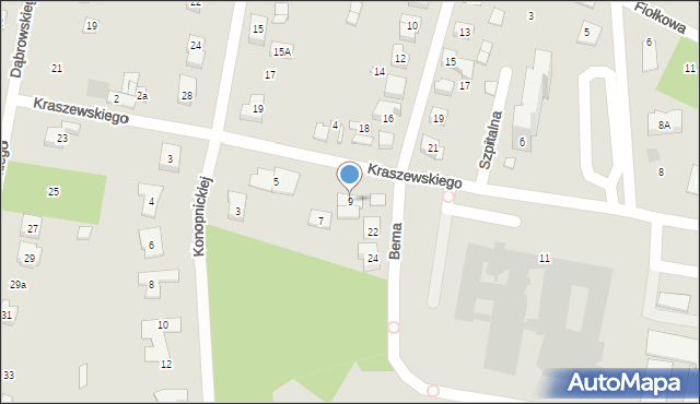 Puszczykowo, Kraszewskiego Józefa Ignacego, 9, mapa Puszczykowo