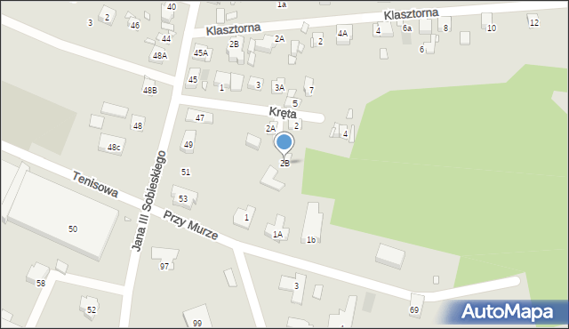Puszczykowo, Kręta, 2B, mapa Puszczykowo