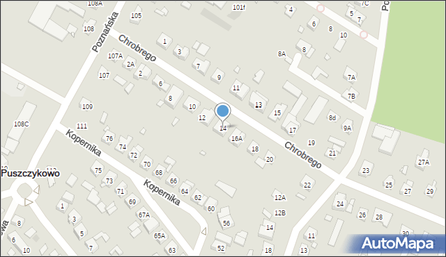 Puszczykowo, Króla Bolesława Chrobrego, 14, mapa Puszczykowo