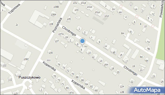 Puszczykowo, Króla Bolesława Chrobrego, 8a, mapa Puszczykowo