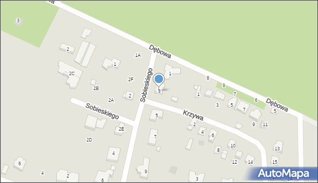 Puszczykowo, Króla Jana III Sobieskiego, 3, mapa Puszczykowo