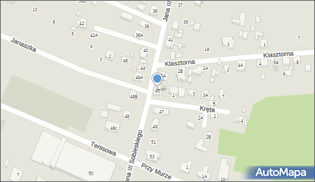 Puszczykowo, Króla Jana III Sobieskiego, 45, mapa Puszczykowo