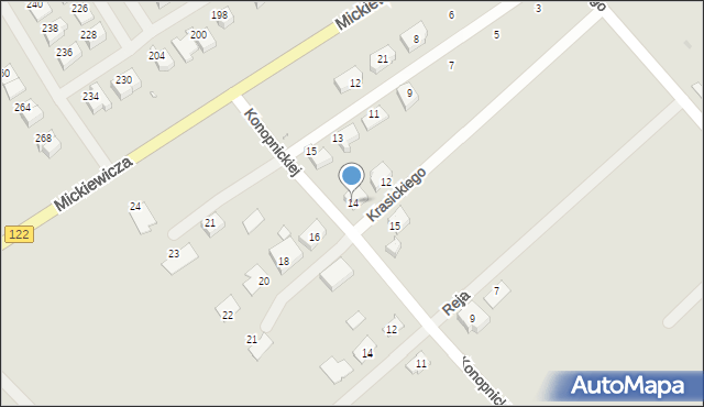 Pyrzyce, Krasickiego Ignacego, bp., 14, mapa Pyrzyce