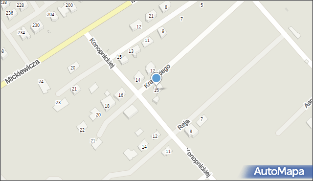 Pyrzyce, Krasickiego Ignacego, bp., 15, mapa Pyrzyce