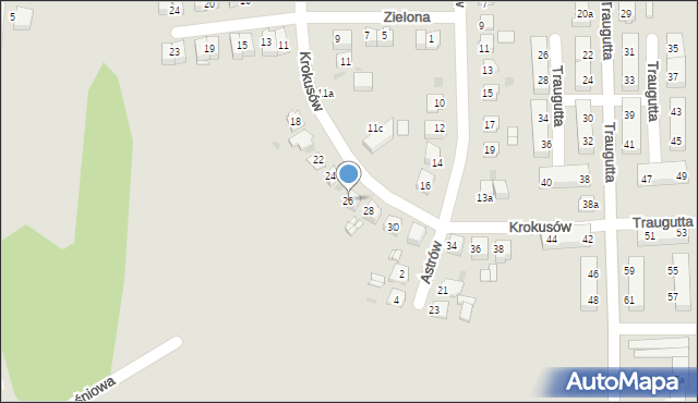 Pyskowice, Krokusów, 26, mapa Pyskowice