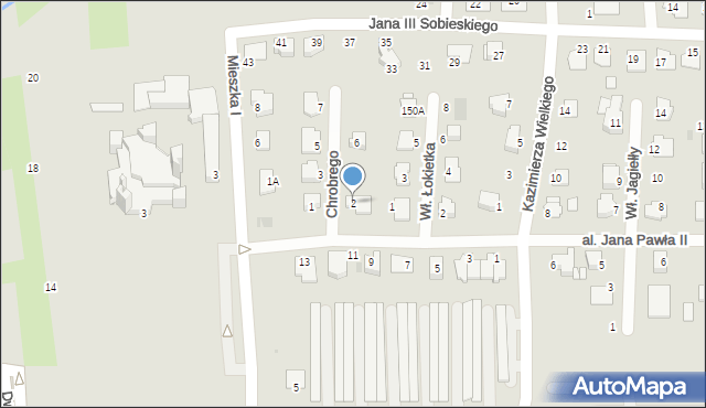 Pyskowice, Króla Bolesława Chrobrego, 2, mapa Pyskowice