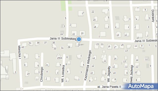 Pyskowice, Króla Jana III Sobieskiego, 27, mapa Pyskowice