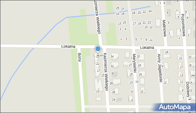 Pyskowice, Króla Kazimierza Wielkiego, 25, mapa Pyskowice