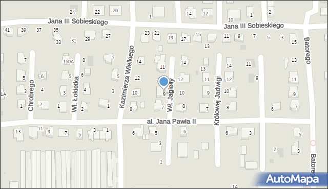 Pyskowice, Króla Władysława Jagiełły, 9, mapa Pyskowice