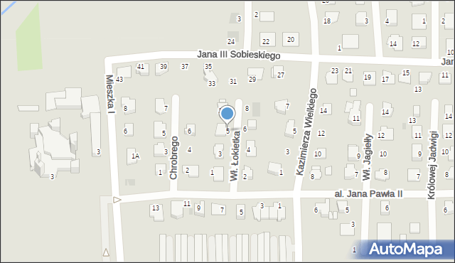 Pyskowice, Króla Władysława Łokietka, 5, mapa Pyskowice