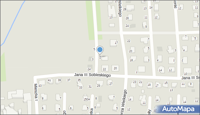 Pyskowice, Królowej Bony, 2, mapa Pyskowice