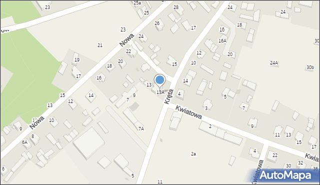 Pysznica, Kręta, 13A, mapa Pysznica