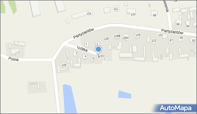 Rachanie, Krótka, 6, mapa Rachanie