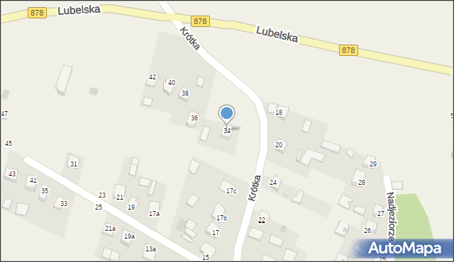 Racławice, Krótka, 34, mapa Racławice