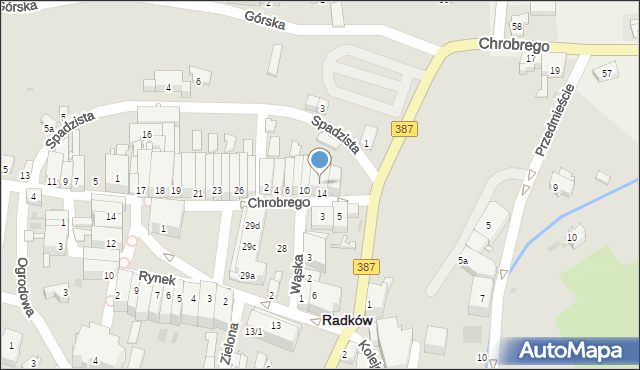 Radków, Króla Bolesława Chrobrego, 12-14, mapa Radków