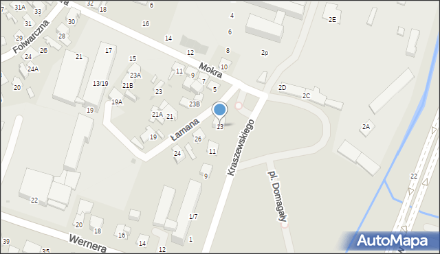 Radom, Kraszewskiego Józefa Ignacego, 13, mapa Radomia