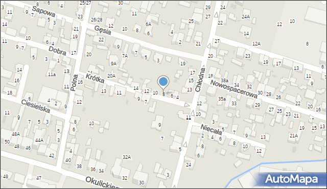 Radom, Krótka, 8, mapa Radomia