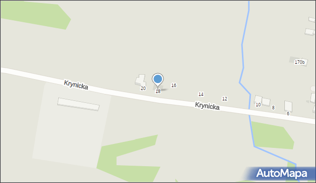 Radom, Krynicka, 18, mapa Radomia