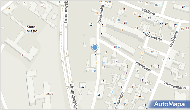 Radom, Krakowska, 16, mapa Radomia