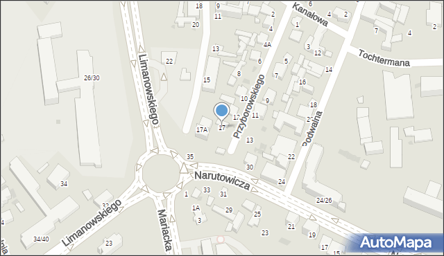 Radom, Krakowska, 17, mapa Radomia