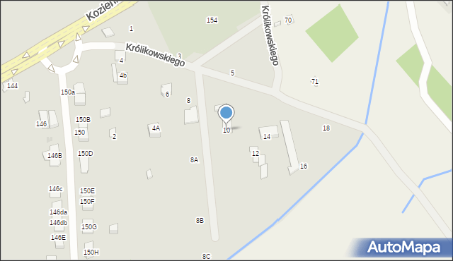 Radom, Królikowskiego Józefa Franciszka, 10, mapa Radomia