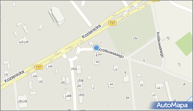 Radom, Królikowskiego Józefa Franciszka, 4, mapa Radomia