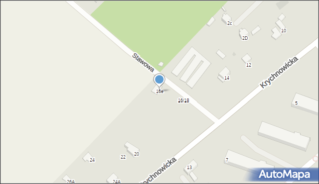 Radom, Krychnowicka, 16e, mapa Radomia