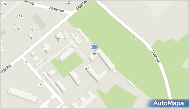 Radom, Krychnowicka, 1bl.3, mapa Radomia