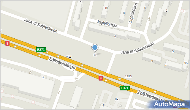 Radom, Króla Jana III Sobieskiego, 11, mapa Radomia