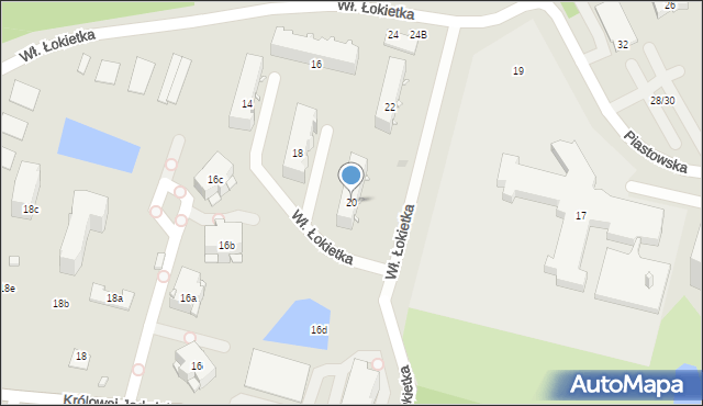 Radom, Króla Władysława Łokietka, 20, mapa Radomia