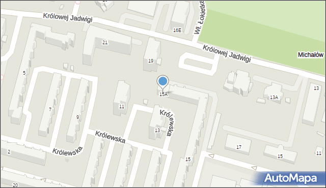 Radom, Królewska, 15A, mapa Radomia
