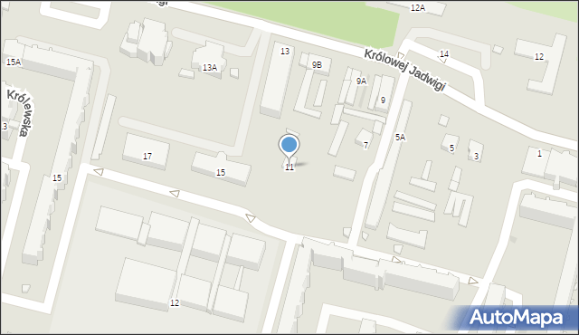 Radom, Królowej Jadwigi, 11, mapa Radomia