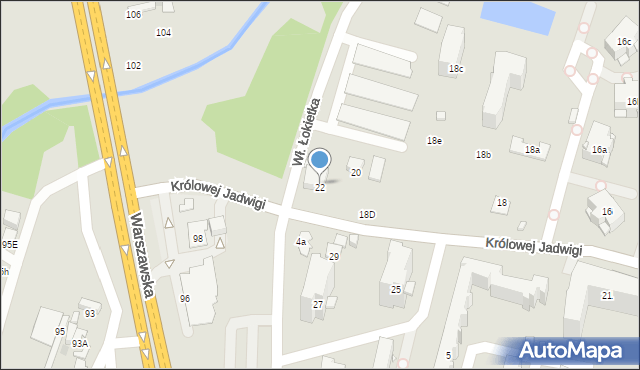 Radom, Królowej Jadwigi, 22, mapa Radomia