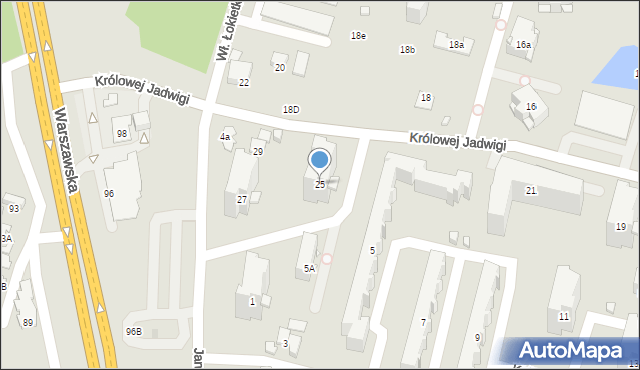 Radom, Królowej Jadwigi, 25, mapa Radomia