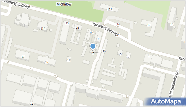 Radom, Królowej Jadwigi, 7, mapa Radomia