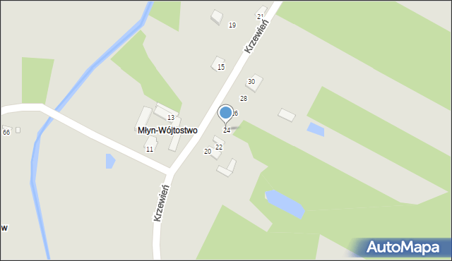 Radom, Krzewień, 24, mapa Radomia