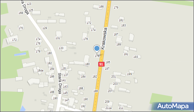 Radomsko, Krakowska, 178, mapa Radomsko