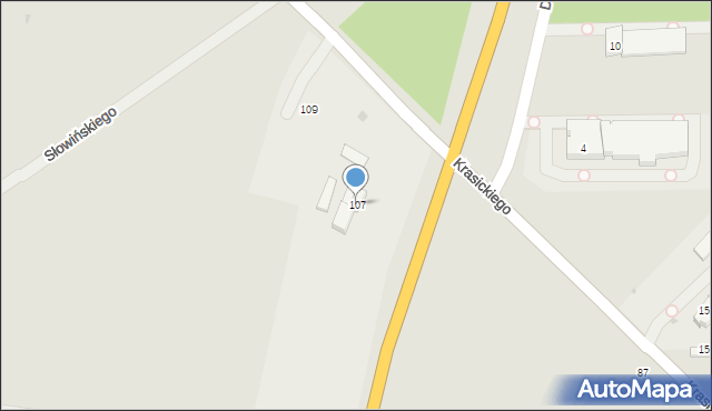 Radomsko, Krasickiego Ignacego, bp., 107, mapa Radomsko