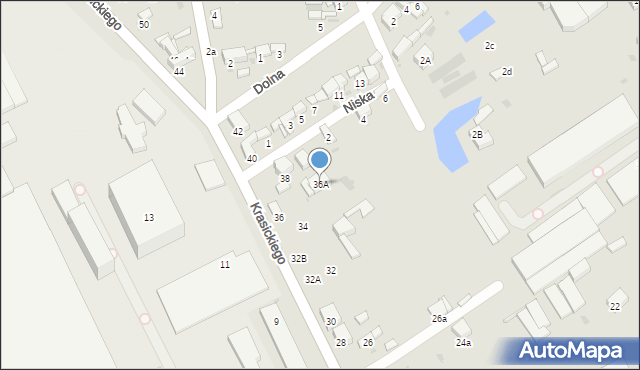 Radomsko, Krasickiego Ignacego, bp., 36A, mapa Radomsko