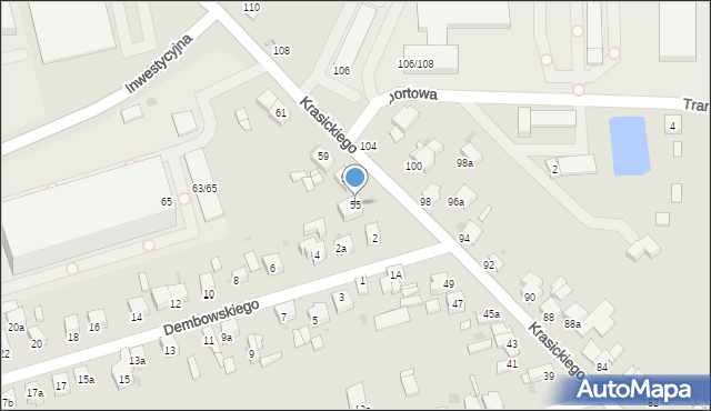 Radomsko, Krasickiego Ignacego, bp., 55, mapa Radomsko
