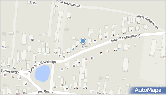 Radomsko, Króla Jana III Sobieskiego, 24, mapa Radomsko